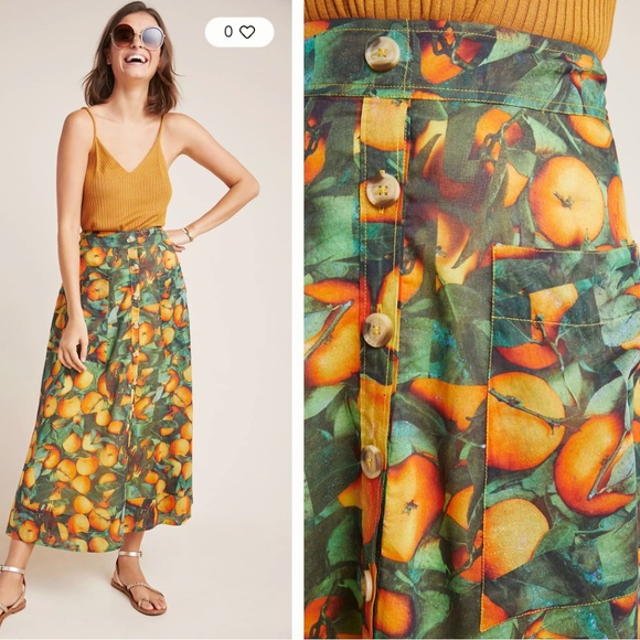 Anthropologie Maeve Summer Orchard Midi Skirt - Picture 5 of 5